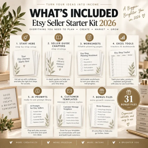 Etsy Seller Starter Kit – Complete Shop Launch & Growth Toolkit