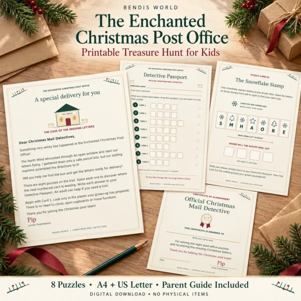01_Christmas_Post_Office_Main_Mockup Christmas Treasure Hunt Printable for Kids β The Enchanted Christmas Post Office
