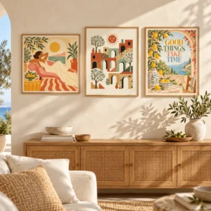 Mediterranean Printable Wall Art Set of 3 – Mediterranean Slow Living