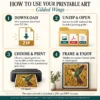 Gold Hummingbird Printable Wall Art – Gilded Wings
