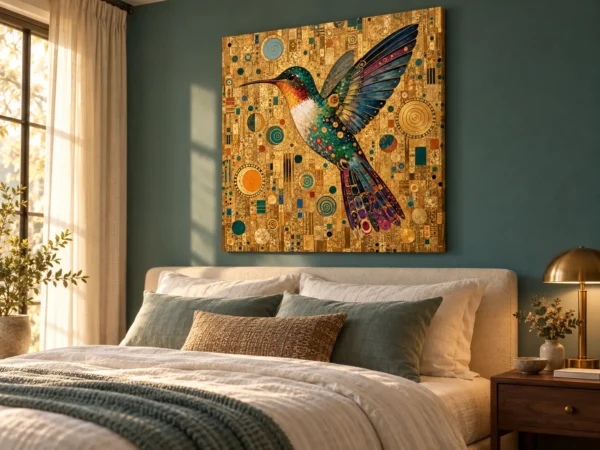 Gold Hummingbird Printable Wall Art – Gilded Wings