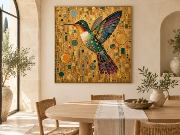 Gold Hummingbird Printable Wall Art – Gilded Wings