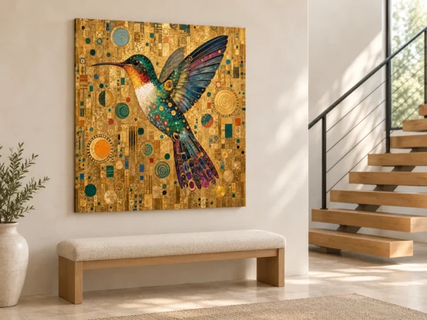 Gold Hummingbird Printable Wall Art – Gilded Wings