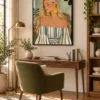 Boho Woman Printable Wall Art – Sage Green & Gold Portrait