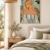 Boho Woman Printable Wall Art – Sage Green & Gold Portrait