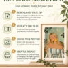Boho Woman Printable Wall Art – Sage Green & Gold Portrait
