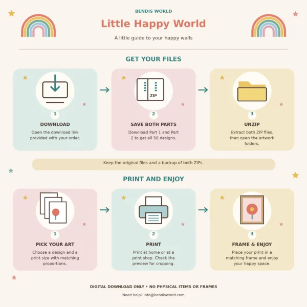 Kids Printable Wall Art Bundle of 50 – Little Happy World